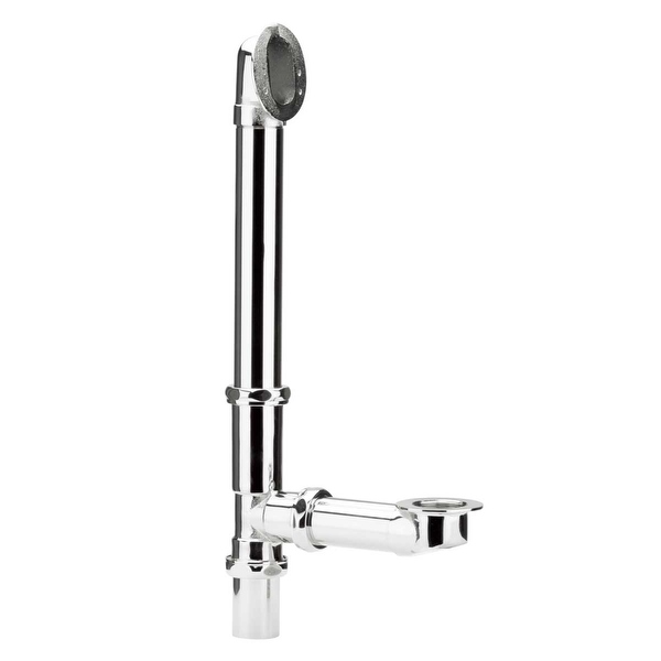 Chrome Tub Drain Overflow Exposed Drain Pipe for Trip Lever | Renovator's Supply - Renovator's Supply