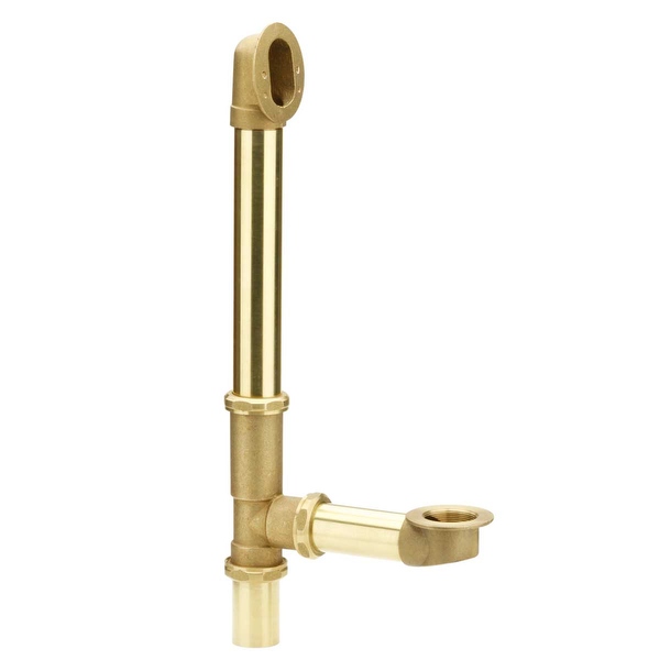 Solid Brass Tub Drain Overflow Trip Lever Hidden Pipe - Renovator's Supply