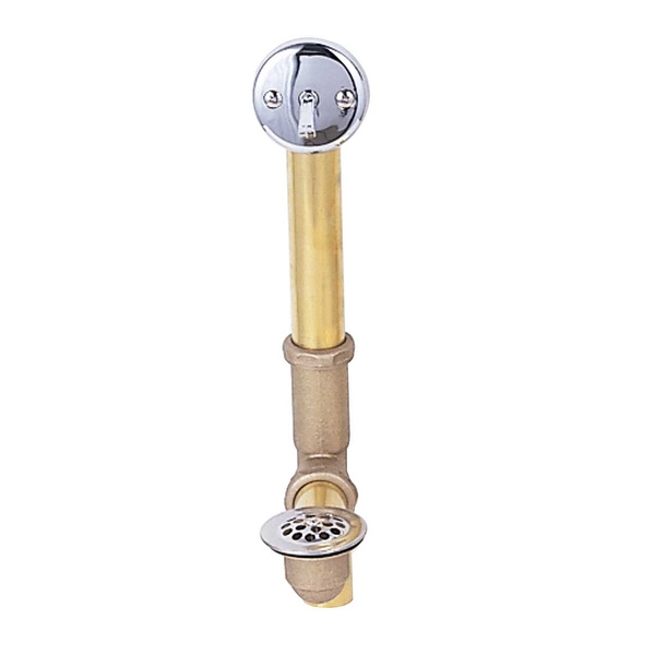 Tub Drain Bright Brass Chrome Plated Drain/Overflow Pipe | Renovator's Supply - Renovator's Supply