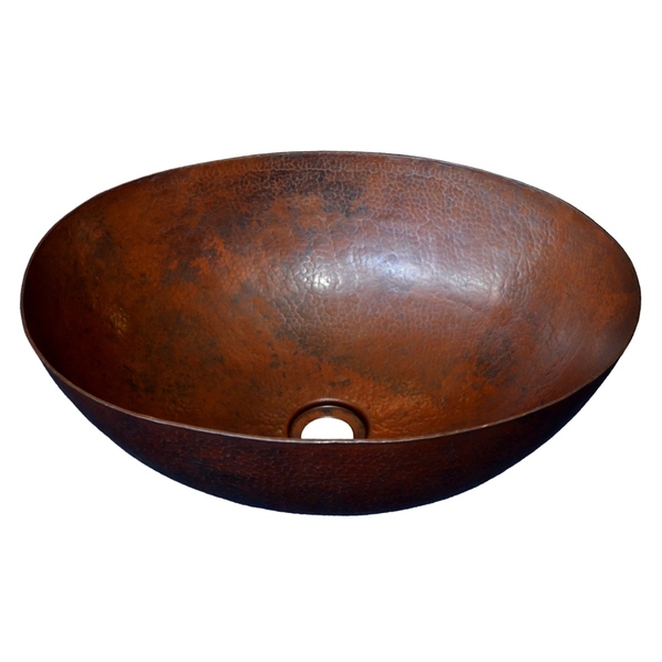 Maestro Antique Copper Vessel Oval Bathroom Sink - ANTIQUE COPPER