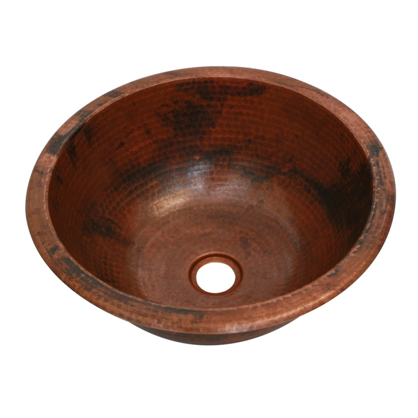 Unikwities 14.5 X 6.5 inch Round Drop In Fired Copper Sink