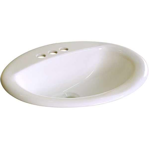 Fine Fixtures Ceramic Drop-In 20.5-inch Biscuit Drop-in Self Rimming Bathroom Sink - Ceramic Drop-In Sink
