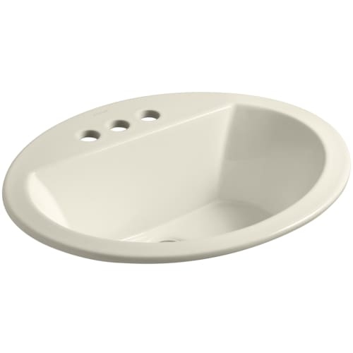 Kohler K-2699-4 Bryant 17-3/8' Drop In Bathroom Sink with 3 Holes Drilled and Overflow