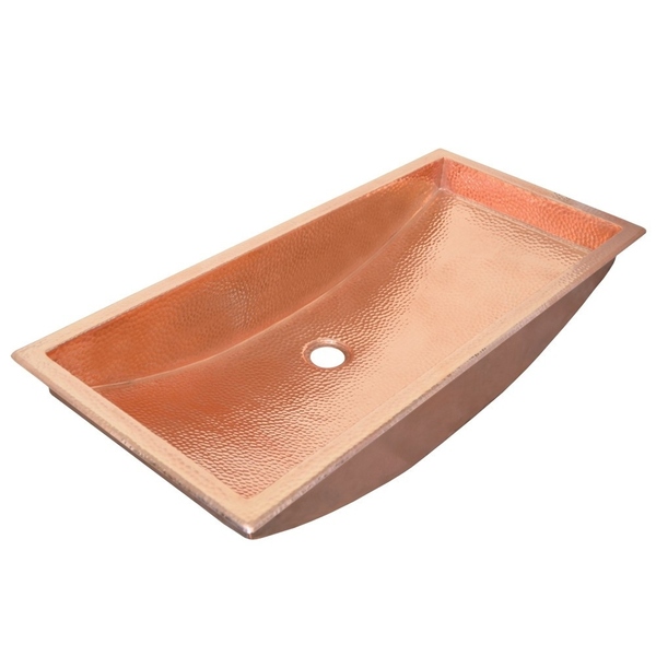 Trough Polished Copper 30-inch Undermount/ Drop-in Rectangular Bathroom Sink - Polished Copper
