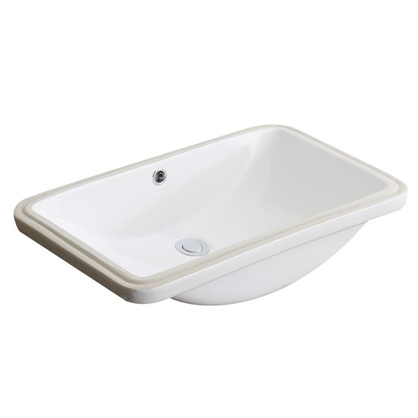 Lanmia Series White Ceramic Undermount Sink Basin - White