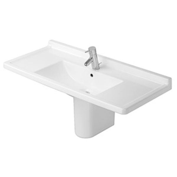 Duravit White Alpin Starck Wall-Mount Porcelain 19.13 41.38 Bathroom Sink D1902000 - White