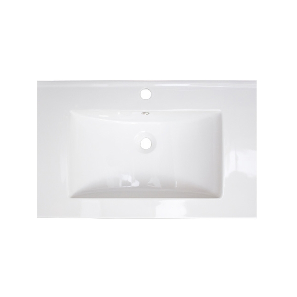 25-in. W x 22-in. D Ceramic Top In White Color For Single Hole Faucet - White