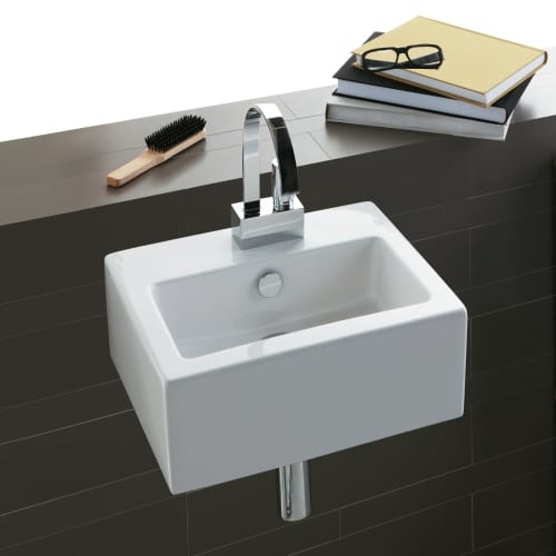 Bissonnet FZ14 Wall-mount or Above-counter Ceramic Sink with Overflow and One Faucet Hole