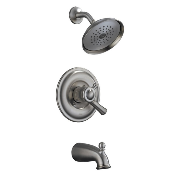 Delta Single-handle Lewiston Stainless Steel Finish Tub and Shower Faucet