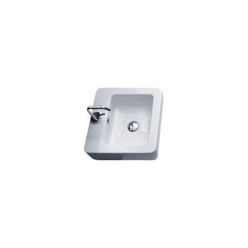 WS Bath Collections Ego 3241 19-11/16' Ceramic Wall Mounted Bathroom Sink With 1 Hole Drilled and Overflow