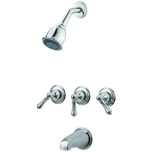 Pfister G01-81B Tub and Shower Trim Package with Multi Function Shower Head and Metal Knob Handles