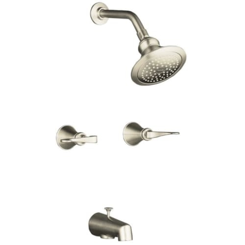 Kohler K-16213-4 Double Handle Tub and Shower Trim and Valve with Single Function Shower Head from the Revival Series - Tub & Shower Set - Chrome Finish