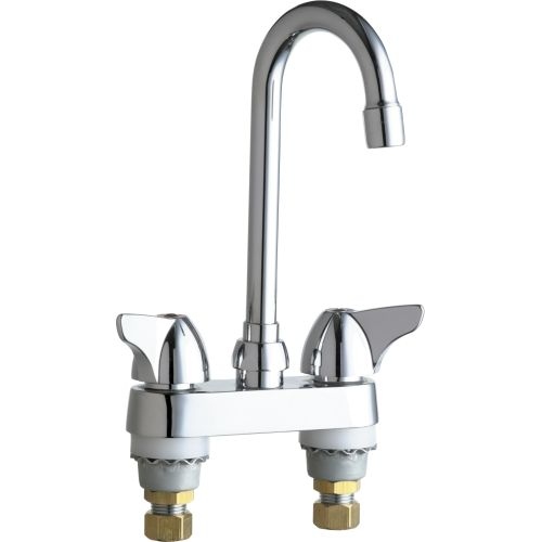 Chicago Faucets 1895-AB Commercial Grade High Arch Bathroom Faucet with Lever Handles - 4' Faucet Centers (Eco-Friendly Flow