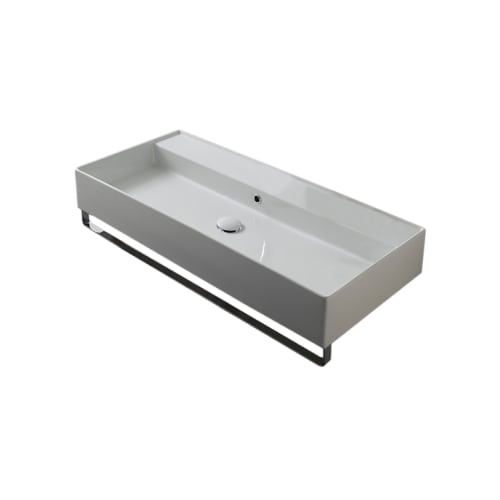 Nameeks 8031/R-120B-TB Scarabeo 47-1/5' Ceramic Bathroom Sink For Wall Mounted Installation - Includes Overflow and Built-In