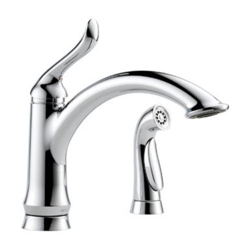 Delta 4453-DST Linden Single Handle Kitchen Faucet With Spray, Chrome Finish