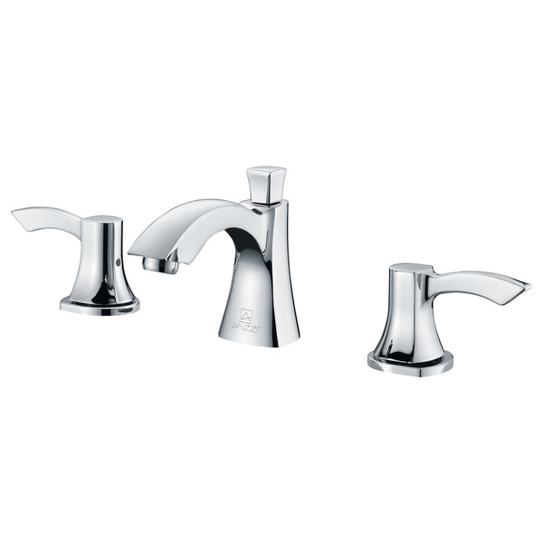 ANZZI Sonata Series 8-inch Widespread 2-handle Mid-arc Bathroom Faucet in Polished Chrome - Polished Chrome