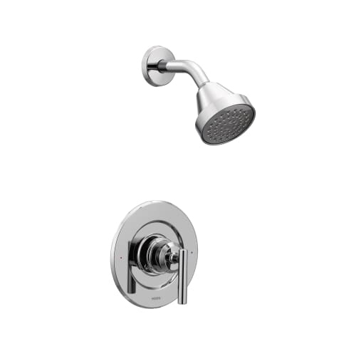 Moen T2902EP Gibson Posi-Temp Pressure Balanced Shower Trim with Single Function Showerhead and Single Lever Valve Trim - Less - Moen T2902EP Gibson Posi-Temp Pressure Balanced Shower Trim