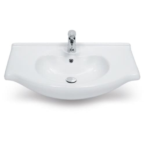 Nameeks 066000-U CeraStyle 21-3/5' Ceramic Wall Mounted Bathroom Sink with 1 Faucet Hole and Overflow