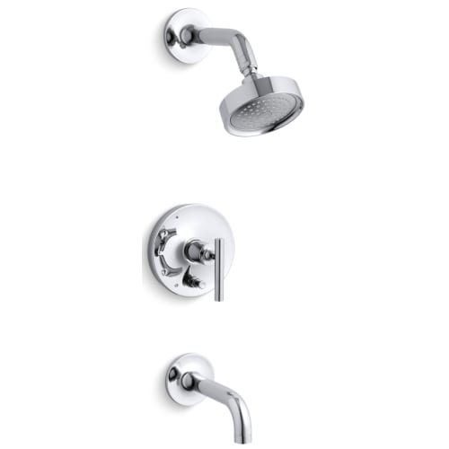 Kohler K-T14421-4E Purist Single Handle Tub and Shower Trim Only with Metal Lever Handle, 2.0 GPM Single Function Shower Head,