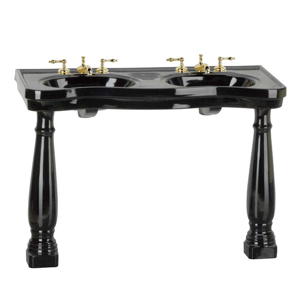 Console Double Sink Black China Roman Epoque Wall Mount - Renovator's Supply