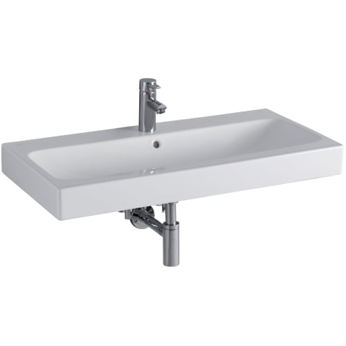 Bissonnet 124090 Elements iCon 35-2/5' Wall Mounted Rear Drain Bathroom Sink with 1 Hole Drilled and Overflow