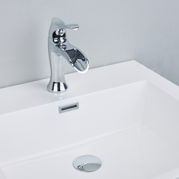 EVIVA Swan Luxury Water-fall Single Handle (Lever) Bathroom Sink Faucet (Chrome)