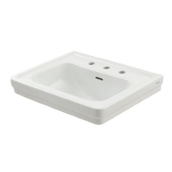 Toto Promenade Pedestal Vitreous China Bathroom Sink LT532.8#01 Cotton White - Cotton White