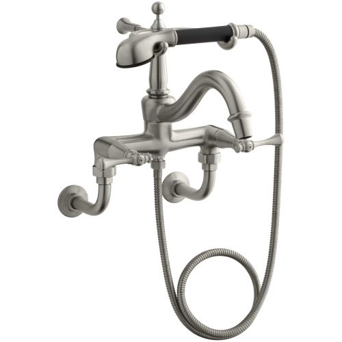 Kohler K-16210-4A Double Handle Roman Tub Faucet with Metal Lever Handles and Handshower from the Revival Series