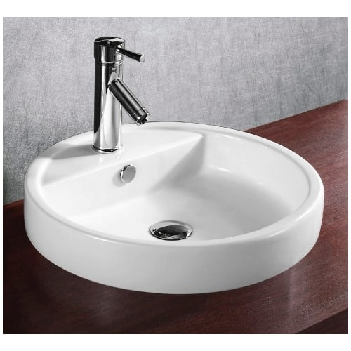 Nameeks CA4039A Caracalla 19-14/15' Ceramic Drop In Bathroom Sink with 1 Faucet Hole and Overflow