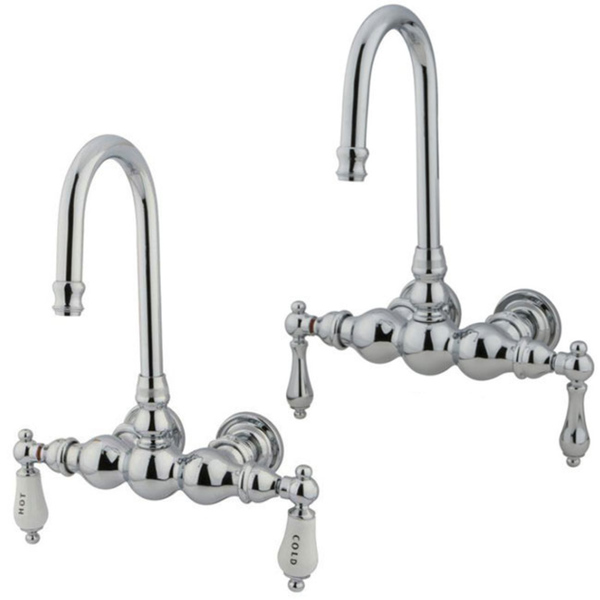 Wall-mount Chrome Clawfoot Tub Faucet