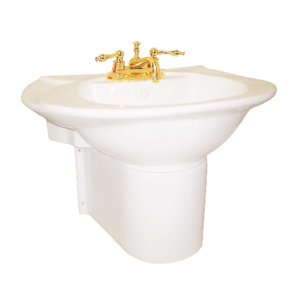Half Pedestal Sink Wall Mount Bathroom Basin Bone - Renovator's Supply