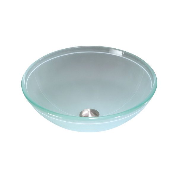 Frosted Glass 16-inch Bathroom Sink - 16X6 Frosted Glass