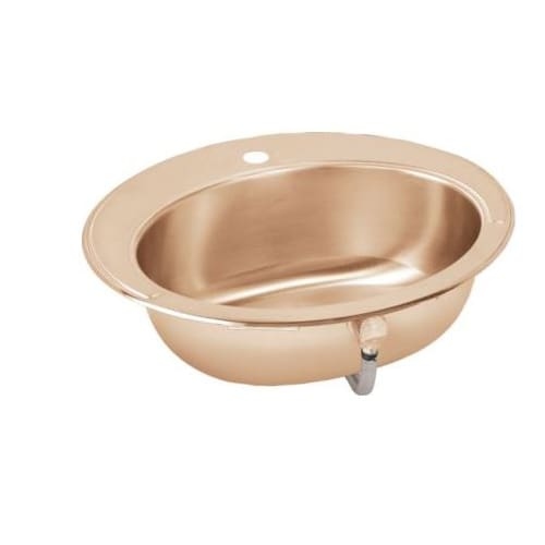 Elkay LLVR1916CU Asana 19-5/8' Copper Drop In Bathroom Sink with Overflow and Sound Guard? Technology - three faucet holes - Single hole