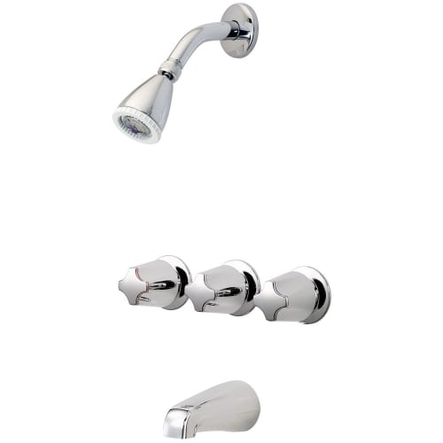 Pfister G01-3410 01 Series Triple Handle Tub and Shower Trim Package with Single Function Shower Head