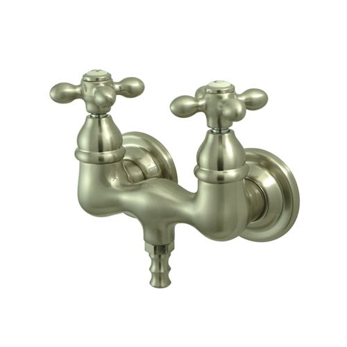 Elements Of Design DT0318AX Double Handle Wall Mounted Clawfoot Tub Filler Faucet with 3-3/8' Center, 1-1/2' Spout Reach, Metal