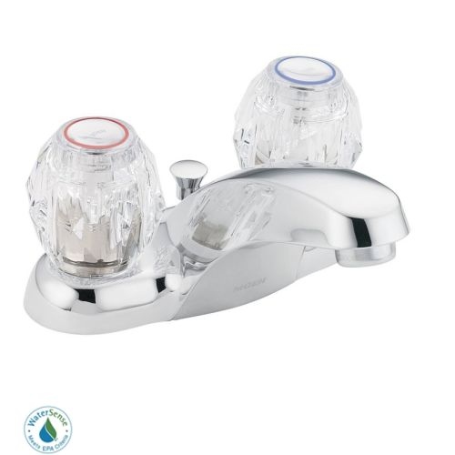 Moen 64920 Double Handle Centerset Bathroom Faucet with from the Chateau Collection (Valve Included) - Moen 64920 Double Handle Centerset Bathroom Faucet with from the Chateau Collection (Valve Included)
