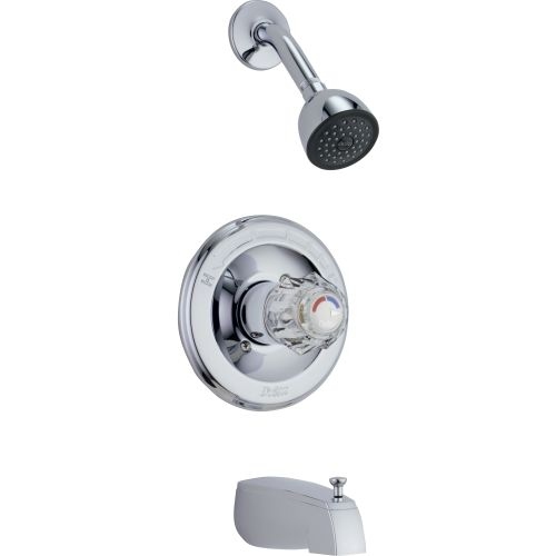 Delta T13422-SOS Classic Monitor 13 Series Single Function Pressure Balanced Tub and Shower Trim Package with Touch Clean Shower