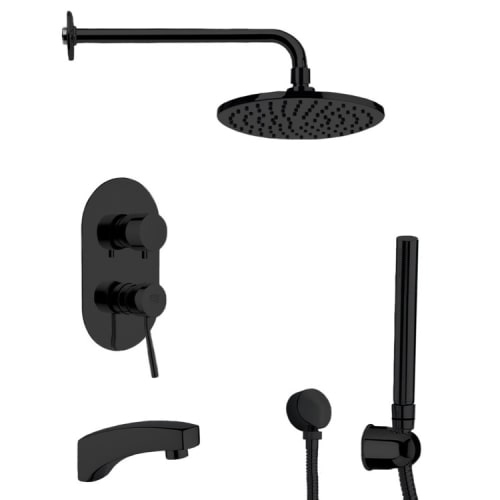 Nameeks TSH4539 Remer Shower Tub and Shower Trim Package with Single Function Rain Shower Head, Hand Shower, Hand Shower Holder,