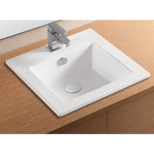 Nameeks CA4583 Caracalla 16-1/3' Ceramic Drop In Bathroom Sink with 1 Faucet Hole and Overflow