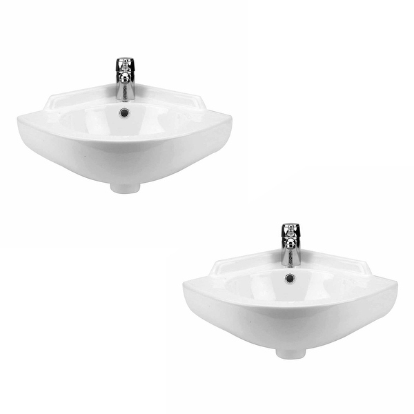 2 Small Corner Wall Mount Sink Bathroom Basin Soap Dishes Set of 2