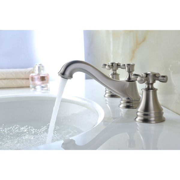 ANZZI Melody Series 8-inch Widespread 2-handle Mid-arc Bathroom Faucet in Brushed Nickel - Brushed Nickel