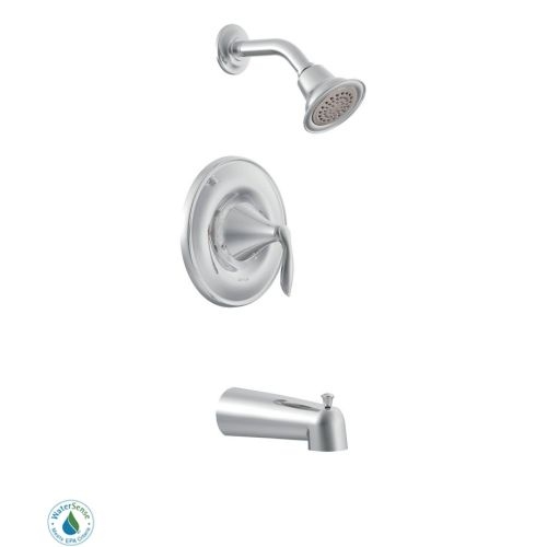 Moen T62133EP Posi-Temp Pressure Balanced Tub and Shower Trim with 1.75 GPM Shower Head and Tub Spout from the Eva Collection