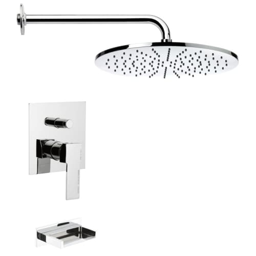 Nameeks TSF2146 Remer Shower Tub and Shower Trim Package with Single Function Rain Shower head - Includes Valve Trim and Rough