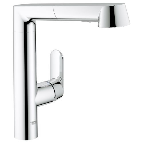 Grohe 32 178 K7 Pull-Out Kitchen Faucet with 2-Function Locking Sprayer