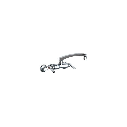 Chicago Faucets 445-L8E35AB Wall Mounted Pot Filler Faucet with Lever Handles and 8' Full-Flow Swing Spout