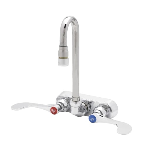 T and S Brass B-2459 Wall Mounted Workboard Faucet with 4' Centers, 3' Swivel Go
