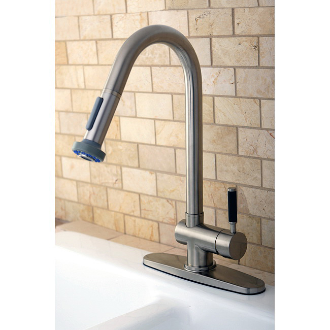Kaiser Single-handle Pull-out Satin Nickel Kitchen Faucet - Kaiser Single Handle Pull-out Satin Nickel Kitchen Faucet