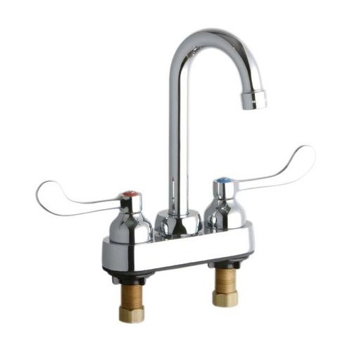 Elkay LK406GN04T4 ADA 4' Centerset Exposed Utility Faucet with 3-5/8' Reach Gooseneck Spout and 4' Blade Handles