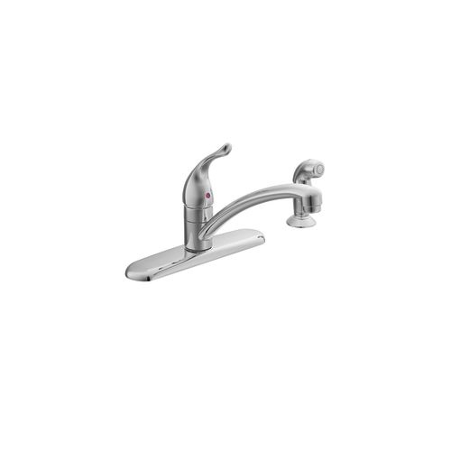 Moen 7430 Single Handle Kitchen Faucet with Side Spray from the Chateau Collection - CHROME - Four holes