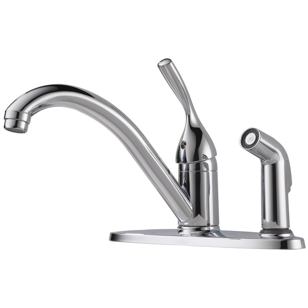 Delta Classic Single-Handle Side Sprayer Kitchen Faucet in Polished Chrome 300-DST - Kitchen/Bar Faucets
